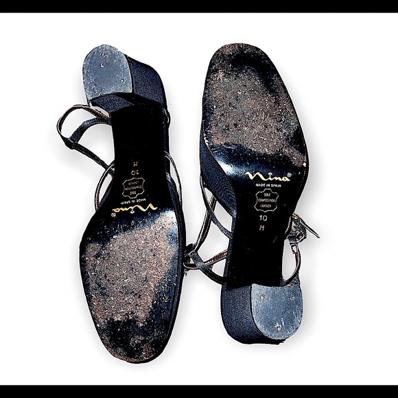 Women’s Nina Black Suede Closed Round Toe plump Heels (10M) - Picture 7 of 8